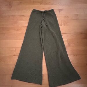 Aerie Olive Green Knit wide leg pants